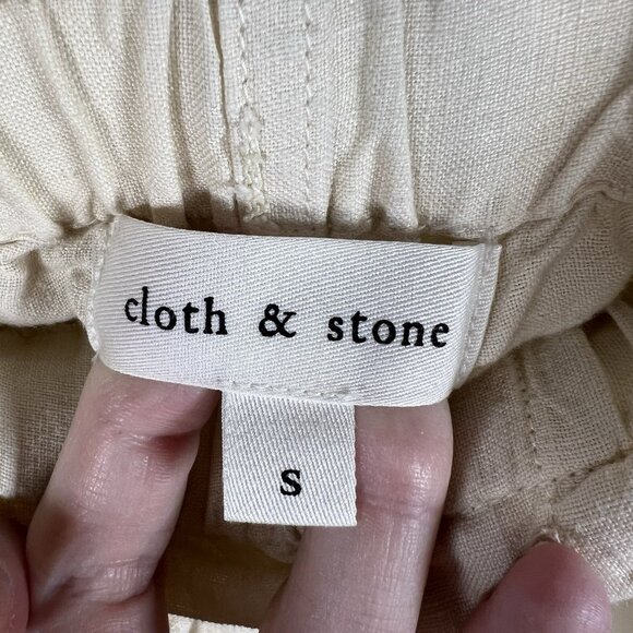 Cloth & Stone Boho Crop Linen Pants Women Small Distressed Chic Lagenlook Frayed - Picture 5 of 10